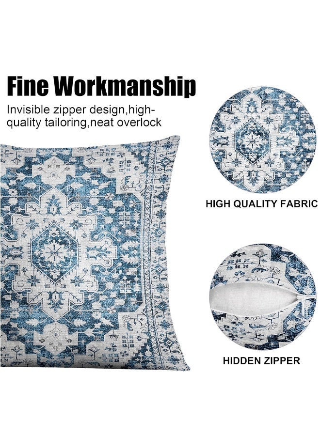 Optico Boho Throw Pillow Covers 18x18 inch Set of 4,Bohemian Vintage Carpet Pattern Antique Ethnic Decor Double Sided Pattern Cushion Cover Soft Pillow Case Living Sofa Room Bed Square Pillow Cover - Image 3